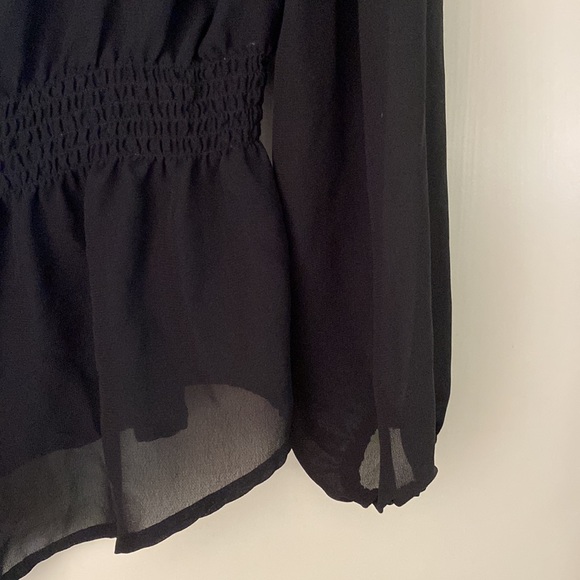 Miss Tina sheer feminine black blouse. - Picture 4 of 8